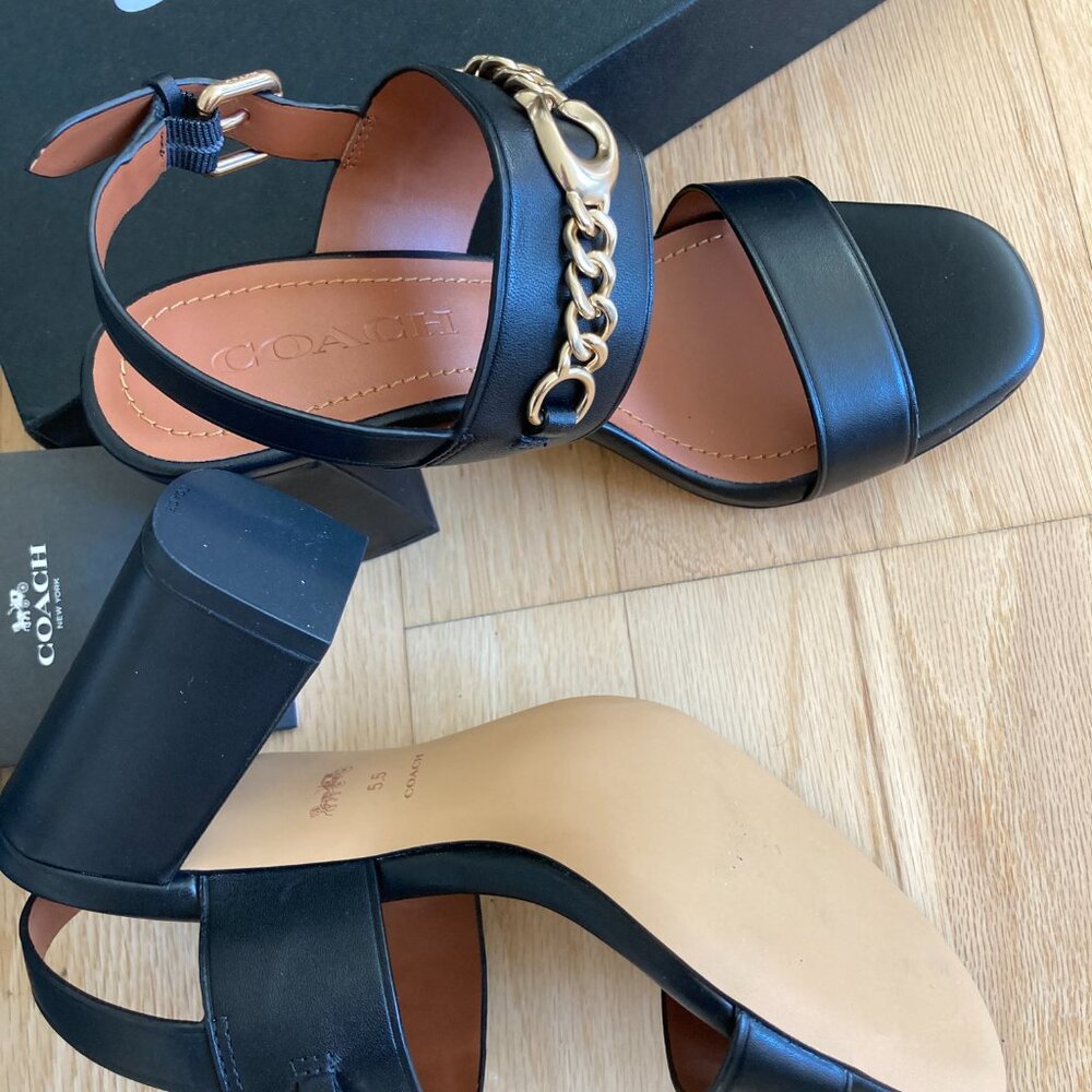 Brand New COACH MARI LEATHER SANDAL, Size 5.5 - Picture 5 of 16